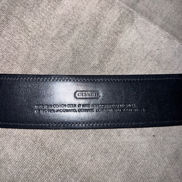 COACH Belt | Black Leather & Canvas Monogram Belt - NEVER WORN - Size Medium - Picture 3 of 8